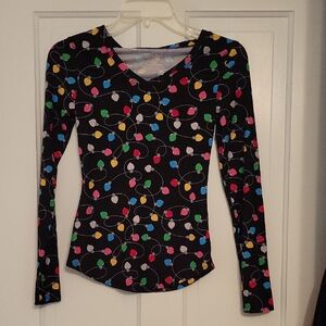 No Boundaries Black Top with Colorful Light Pattern